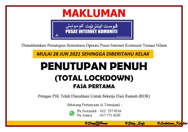 lockdown notis pik taman nilam JULAI