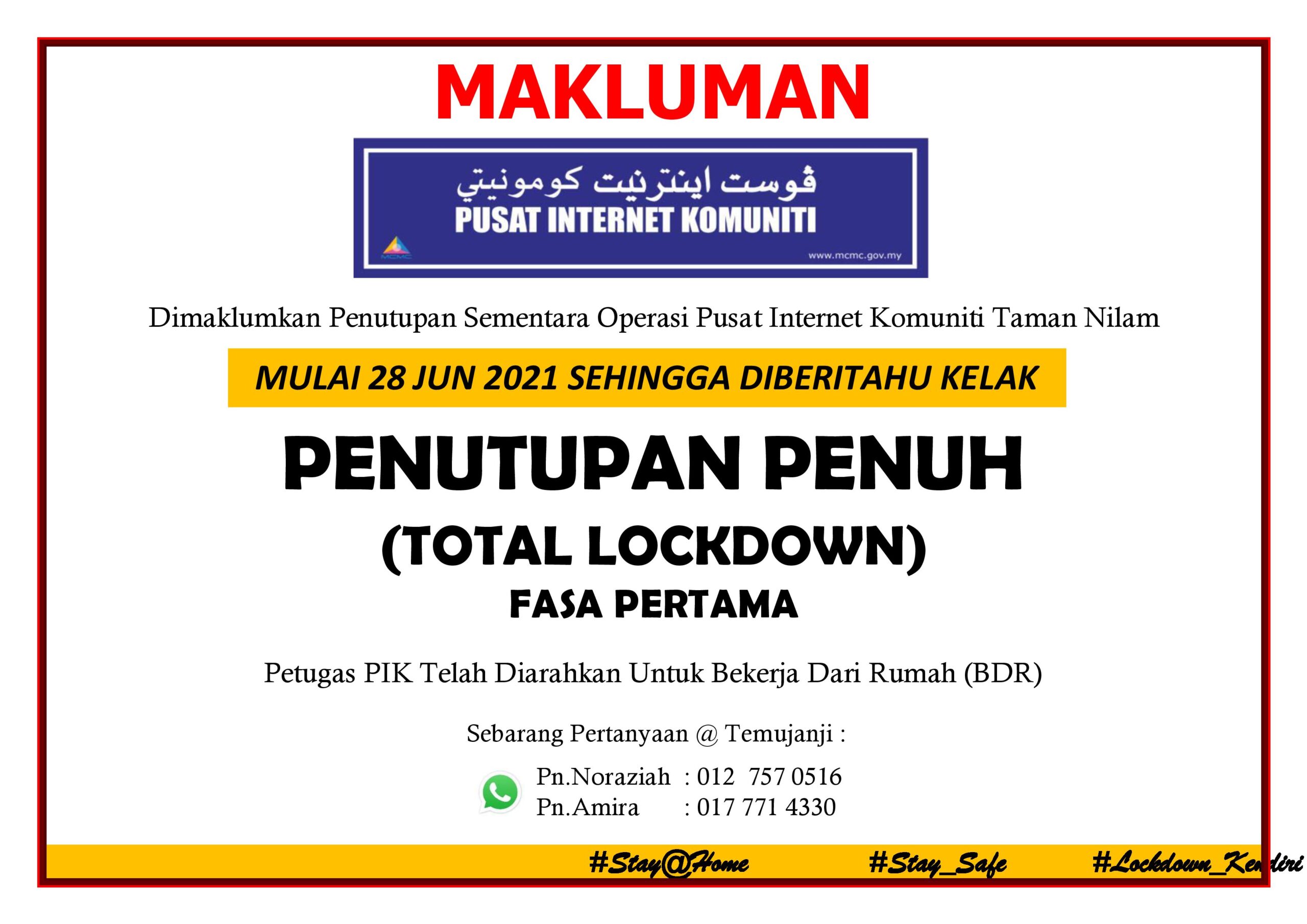 lockdown notis pik taman nilam JULAI